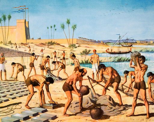 Israelites making bricks for Egyptian task-masters
